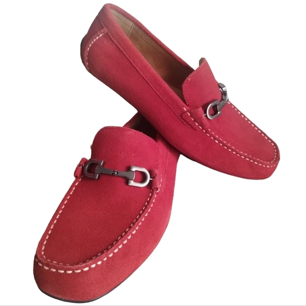Alfani Remy Leather Loafer Mens size‎ 8 Red Casual/Dress Shoes
